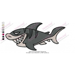 Shark Punk Embroidery Design